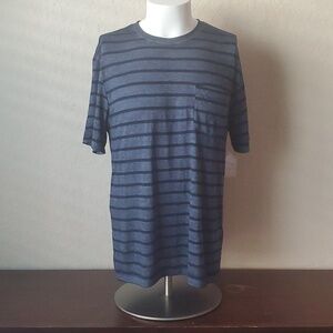 Lucky Brand Venice Burnout, Black/Grey Striped, M, w/pocket